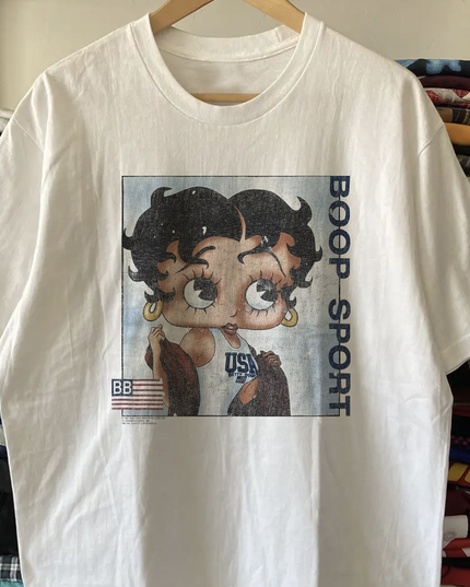 90s Betty Boop Sport Washed White Tee