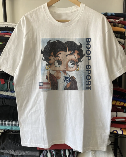 90s Betty Boop Sport Washed White Tee